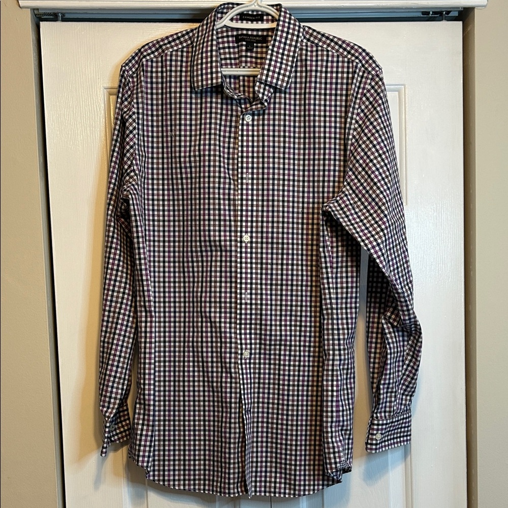 Banana Republic Checkered Button-Down Shirt Camden Fit
